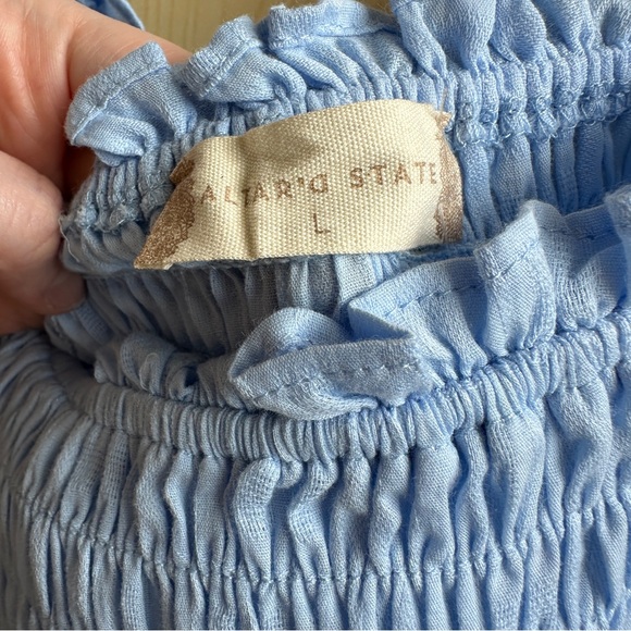 NWT Altar’d State Camilla Smocked Blue Mini Dress Sz Large - Picture 3 of 7